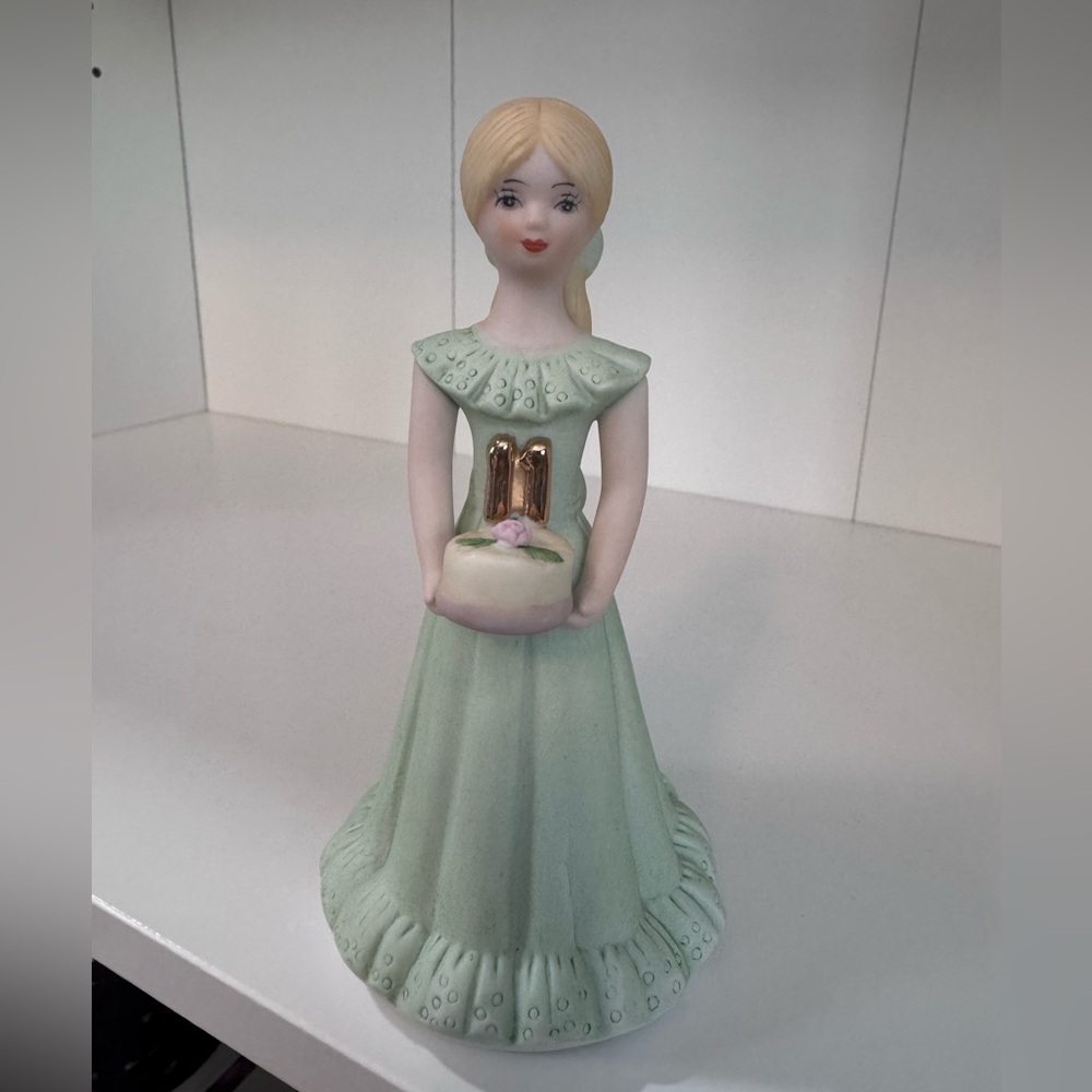 Enesco Growing Up Girls Age 11 Blonde Vintage Figurine Vintage Hallmark Decor